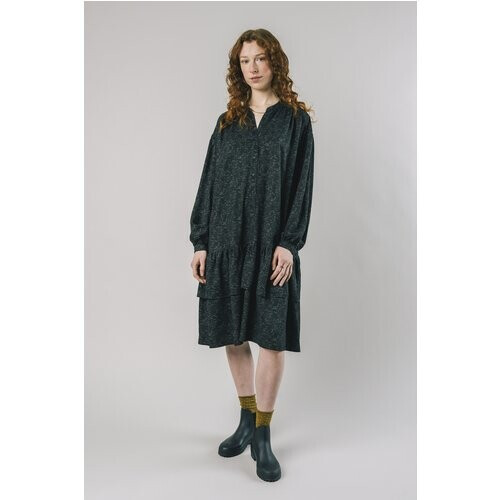 Brava Fabrics dames vegan Jurk Rijden Boho Donkergroen Tweedehands