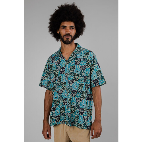 Brava Fabrics mannen vegan Overhemd Lente Aloha Blauw Tweedehands