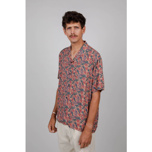 Brava Fabrics mannen vegan Overhemd Passerine Aloha Coiro Tweedehands