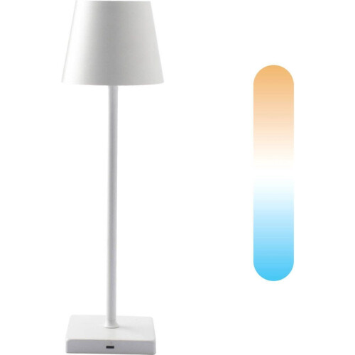 BREND BR-2228 - Draadloze Tafellamp - Dimbaar met 3 Lichtstanden - Wit Tweedehands