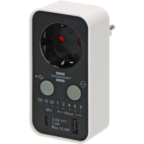 Brennenstuhl Countdown-Timer - Digitale Aftelklok - USB A en USB C - IP20