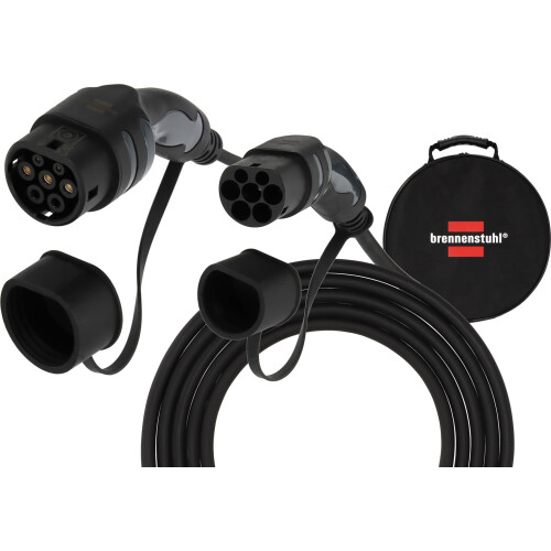 Brennenstuhl EV type 2 - Laadkabel 11kW 5m - IP55 3-fase mode 3 met tas