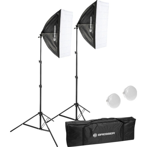 Bresser BR225B - Fotostudioset - LED daglichtset met 2 softboxen