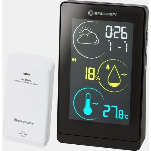 Bresser Colour Weerstation Temeo Life Zwart Tweedehands