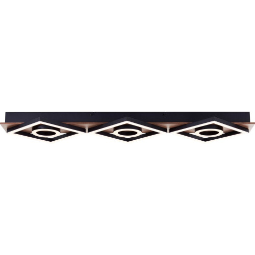 Brilliant Maureen - Plafondlamp - Dimbare LED 88cm - Zwart met Hout Tweedehands