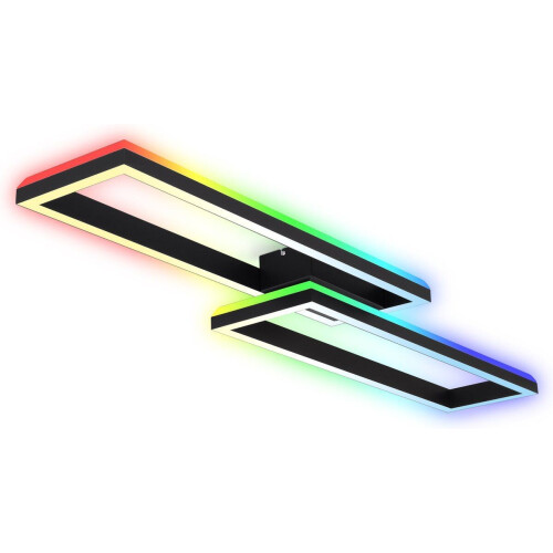 BRILONER - LED Plafondlamp - met afstandsbediening - CCT en RGB - 45W - zwart (2 stuks) Tweedehands