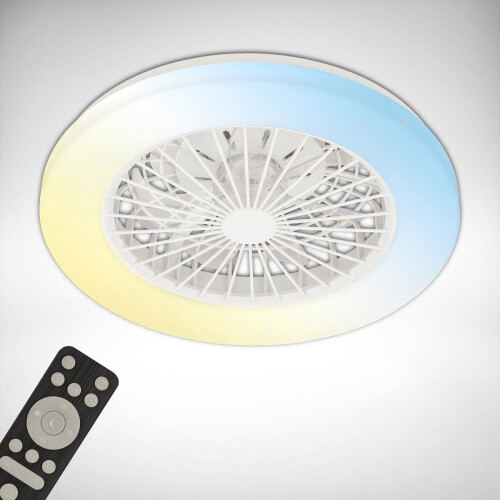 BRILONER - Plafondventilator met verlichting - LED dimbaar - 5 snelheden -Ø48,5cm - wit Tweedehands