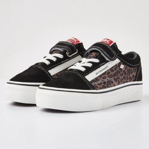 British Knights MACK PLATFORM - Lage sneakers - Panterprint - Kleur Black - maat 32 Tweedehands