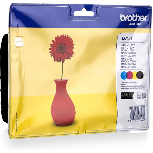 Brother LC-121 - Inktcartridge MultiPack - 300 Paginas - Zwart Geel Magenta Cyaan Tweedehands