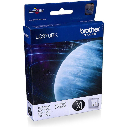 Brother LC-970BK - Inktcartridge - Geschikt voor DCP-135C/150C/153C/157C en MFC-235C/260C350 - Zwart