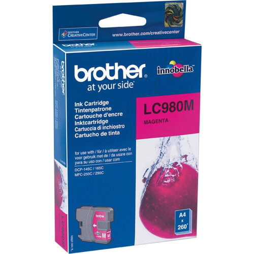 Brother LC-980M - Inktcartridge - 260 pagina's - Magenta