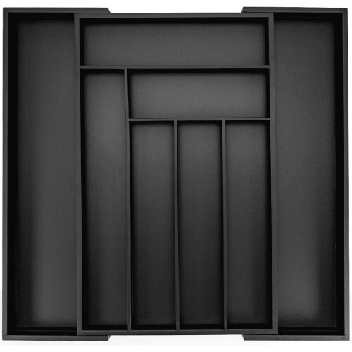 Budu Bestekbak #50 - Uitschuifbaar Bamboe - 6/8 Compartimenten - Zwart Tweedehands