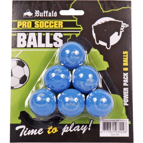 Buffalo Pro - Tafelvoetbalballetjes - Ruw oppervlak - Blauw (set van 6)