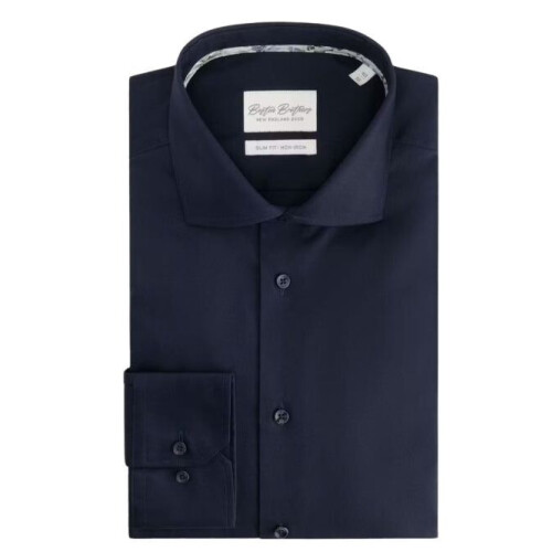 Business Shirt LS Non Iron Boston Brothers - BBO35S110-2083-2061 - Navy - Maat 39 Tweedehands