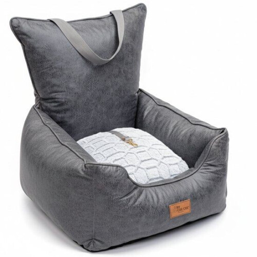 By Cee Cee Hondenmand Auto - Luxe Autostoel Hond - Uitneembaar Kussen - Antraciet