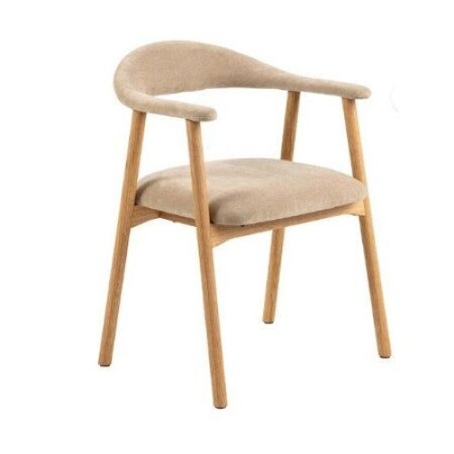 by fonQ Nordic Eetkamerstoel - Eikenhout - Beige set van 2