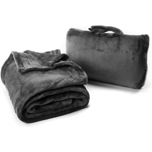 Cabeau Fold'n Go Blanket - Opvouwbare reisdeken - Multifunctioneel - Charcoal Grey