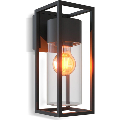 Calex LED Wandlamp Genoa - E27 - IP44 Spatwaterdicht - Zwart Aluminium - 27 cm hoog - Industrieel Modern Tweedehands