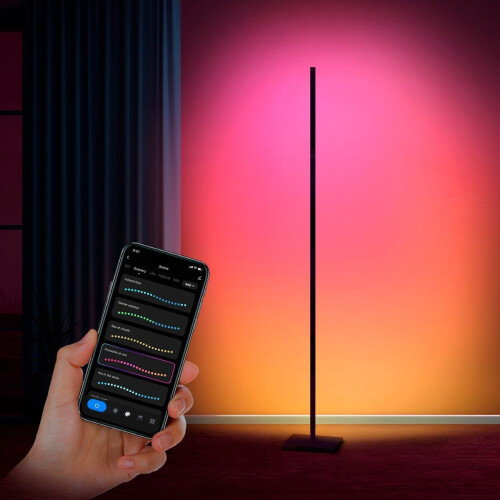 Calex Slimme LED Vloerlamp - Smart Wifi Hoeklamp - Dimbaar RGB en Wit Licht - 140 cm zwart Tweedehands