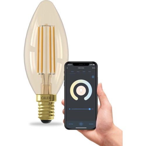 Calex Smart Filament LED Lamp - E14 - Dimbaar Warm Wit Licht - Goud (1 stuk) Tweedehands