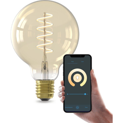 Calex Smart Filament LED Lamp G95 - E27 - Dimbaar - Warm Wit Licht - Goud - 7W