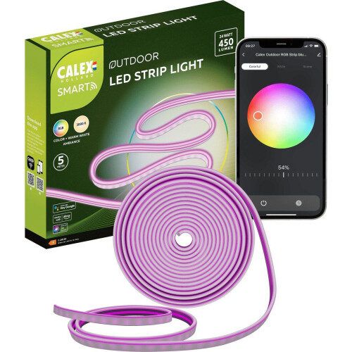 Calex Smart Outdoor LED Strip 5 meter - Buitenverlichting - RGB en Warm Wit - Multicolor