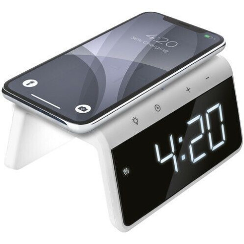 Caliber HCG019QI-WA - Digitale wekker - Draadloos opladen met USB-poort - Nachtlampje (diverse kleuren) Tweedehands