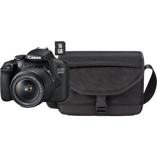 Canon EOS 2000D - DSLR - 24,1MP 18-55mm f/3.5-5.6 - Zwart
