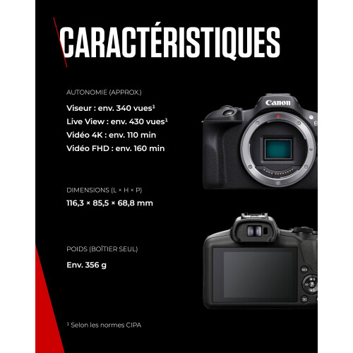 Canon EOS R100 + RF-S 18-45 IS STM + RF 75-300 - Systeemcamera - Foto en Video - Compact formaat - Creative assist - Inclusief standaard zoomlens + telezoomlens