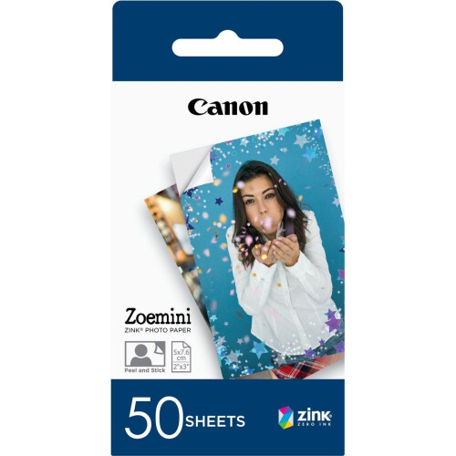 Canon Zink Papier - Fotopapier - 50 vel - 2"x3" (5x7.6cm) - Glans - Wit (50 sheets)