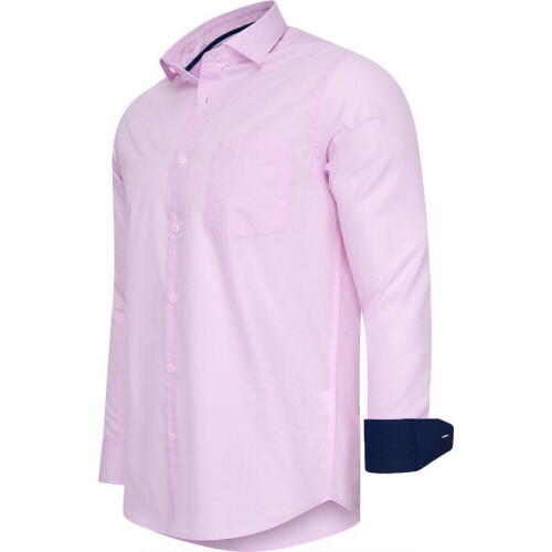 Cappuccino Italia Stretch HeMD Milano - Heren Overhemd - Comfortabele pasvorm - Lichtroze - Maat XXL