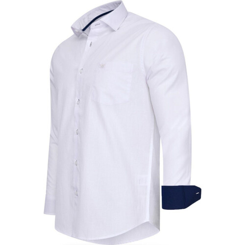 Cappuccino Italia - Heren Overhemden Stretch Overhemd Milano - Wit - Maat XL Tweedehands