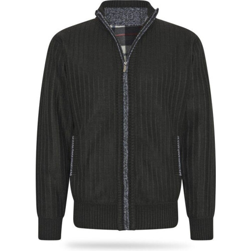 Cappuccino Italia - Heren Sweaters Gebonden Jas Zwart - Zwart - Maat XXL Tweedehands