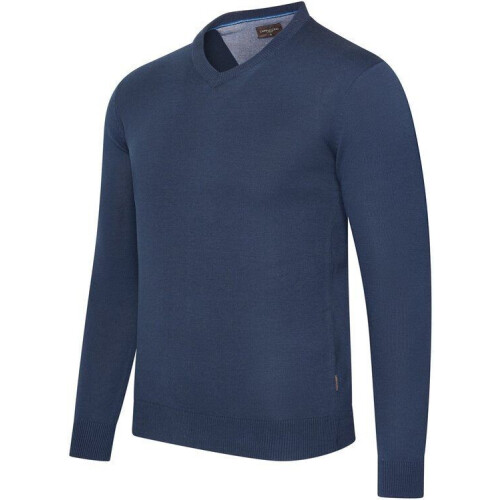 Cappuccino Italia - Heren Trui Salerno Pullover - Blauw - Maat XXL