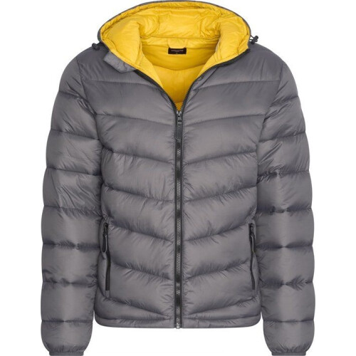 Cappuccino Italia Hooded Winter Jacket - Heren Jas - Polyester - Antraciet - Maat S