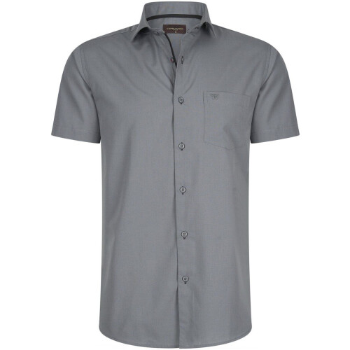 Cappuccino Italia - Overhemd Korte Mouw - Katoen Polyester - Antraciet - M