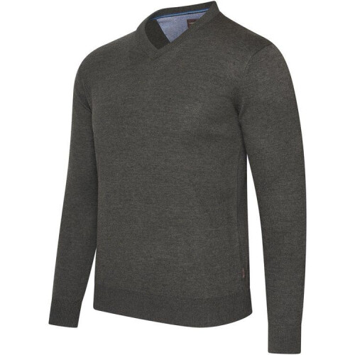 Cappuccino Italia Salerno Pullover - Heren Trui - Katoen/Acryl - Antraciet Grijs - Maat XXL