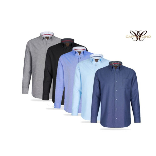 Cappucino Overhemd - Lange Mouwen - Navy - Maat XL