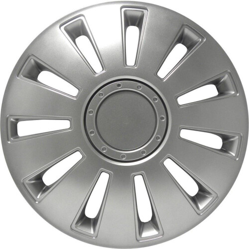 Carpoint Wieldoppenset - 14 inch - sterke bevestigingsring - zilver (4 stuks)