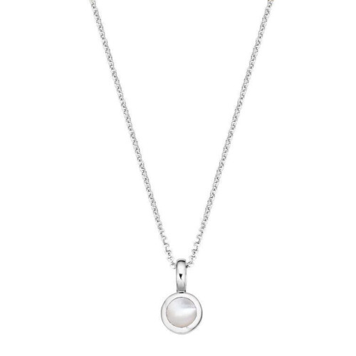 Casa Jewelry Collier Pommy S - Zilveren ketting met parelmoer hanger - Zilver