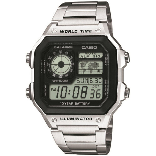 Casio AE-1200WHD-1AVEF - Heren Horloge - 42 mm - Zilverkleurig staal