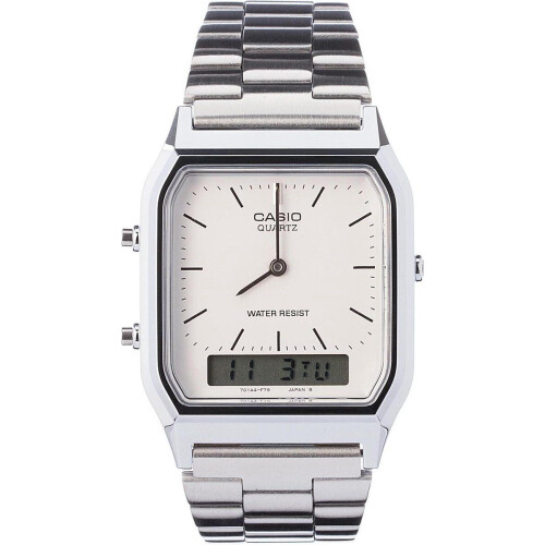 Casio Vintage AQ-230A-7DMQYES - Polshorloge - 28 mm - Zilverkleurig Tweedehands