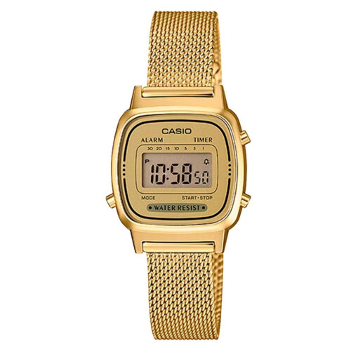 Casio Vintage Mini LA670WEMY-9EF - Polshorloge - Goudkleurige Milanees band - 24,6 mm