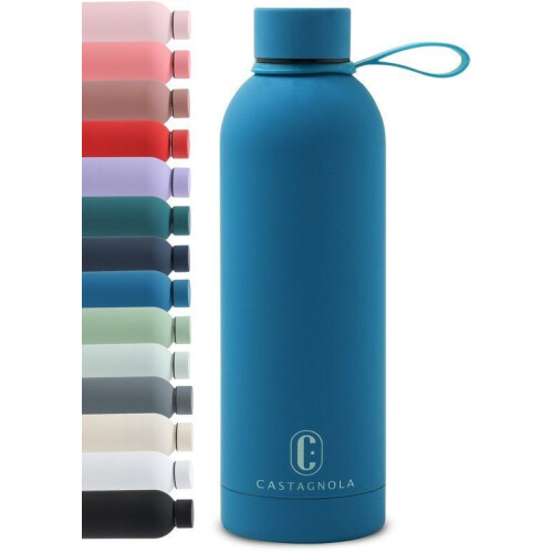 Castagnola Waterfles - RVS Drinkfles 500 ML - Dubbelwandig - Helderblauw
