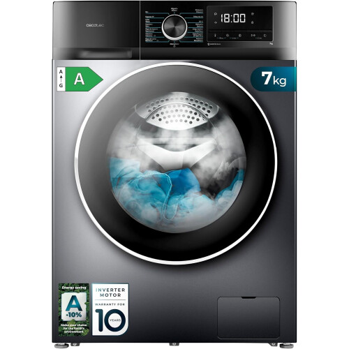 Cecotec 02795 - Wasmachine - 7 Kg - 1400 Tpm - Energieklasse A - Zwart | Nieuw (outlet)
