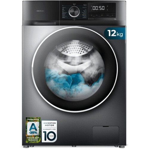 Cecotec A01_EU01_100638 - Wasmachine Voorlader 12 kg 1400 RPM - Grijs