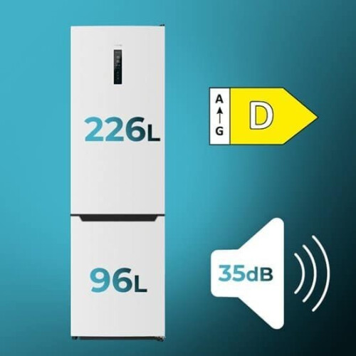 Cecotec Bolero CoolMarket Combi 322T - Vrijstaand - 322 l - Wit Tweedehands