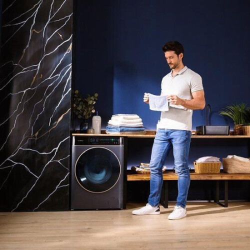 Cecotec Bolero DressCode 10900 - Wasmachine Voorlader 10 kg A - Autodose Inverter FullColor Ice Blue Tweedehands