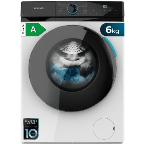Cecotec Bolero DressCode 6160 wasmachine Voorlader 6 kg 1200 RPM Wit Engels Display