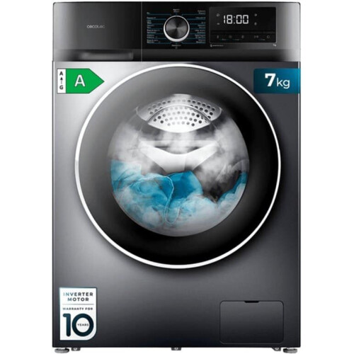 Cecotec Bolero Dresscode 7500 Inverter A wasmachine Voorlader 7 kg 1400 RPM Grijs - Duits Display
